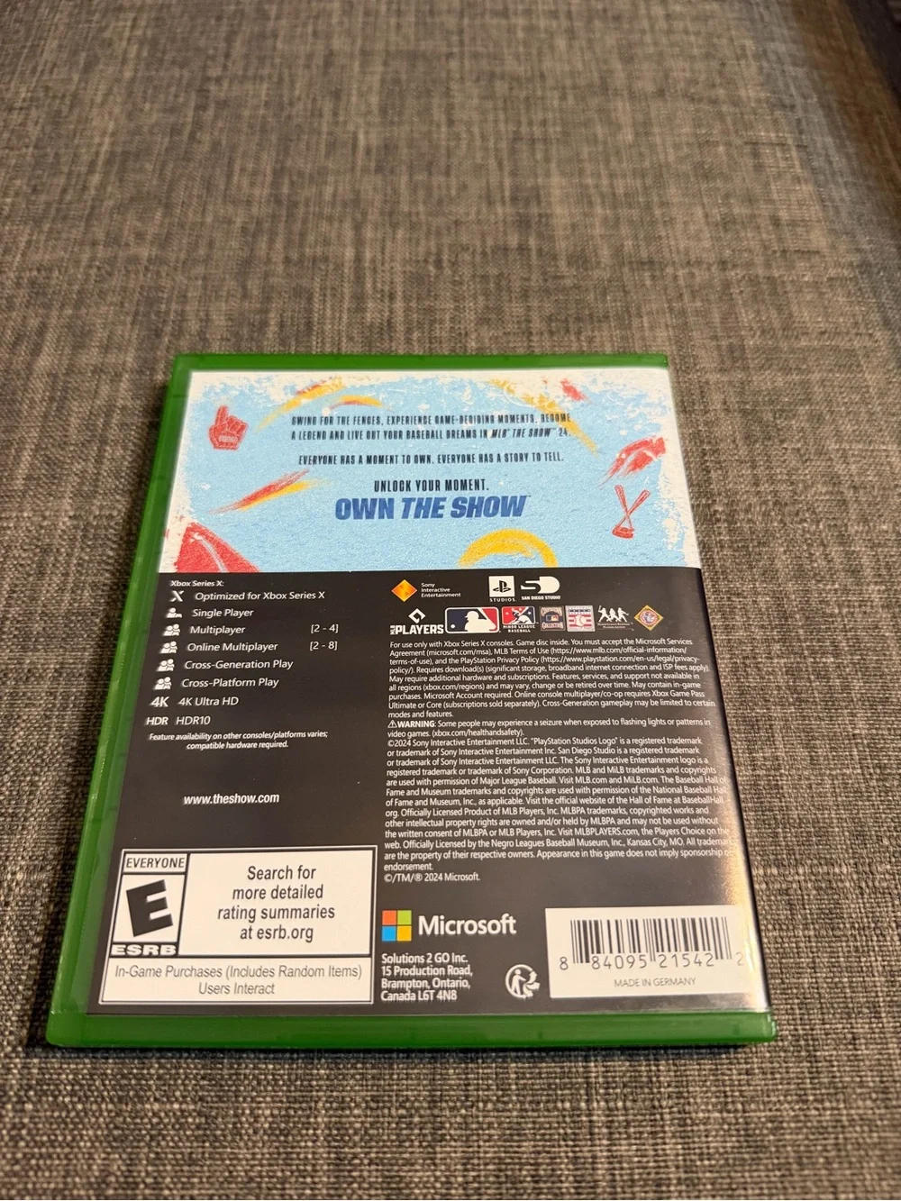 Microsoft Xbox Series X Game with Green Case and Blue Cover Art